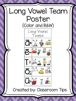 Long Vowel Teams Anchor Chart Poster Freebie By Classroom Tips Store ...