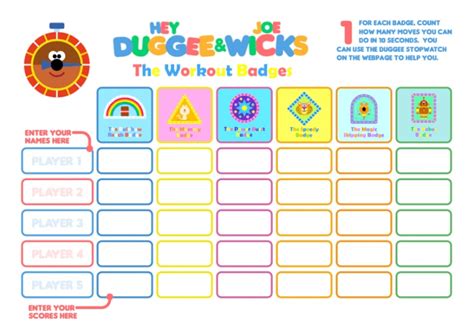 The Workout Badges Board Game Hey Duggee Official Website