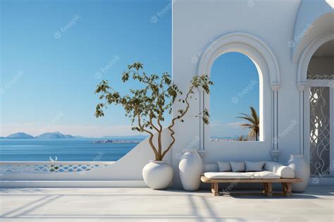 Premium Photo Mediterranean House Exterior With Elegant Arched Window