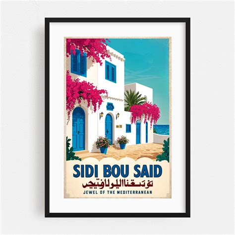 Sidi Bou Said Poster – Vintage North Africa Art Print - Sidi Bou Said