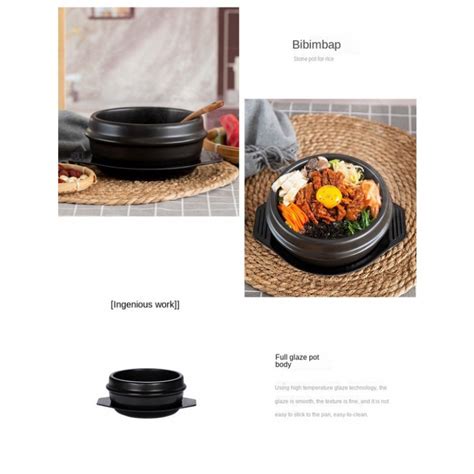 Korean Stone Bowl Dolsot Ddukbaegi With Trivet Sizzling Hot Pot For Bibimbap And Soup
