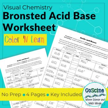 Bronsted Acid Base Worksheet by CoScine | Teachers Pay Teachers