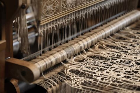 Premium AI Image | Closeup of weaving machine showing intricate and ...