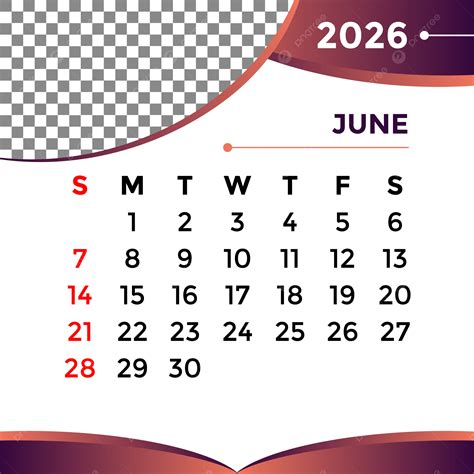 June 2026 Calendar Desktop Wallpaper