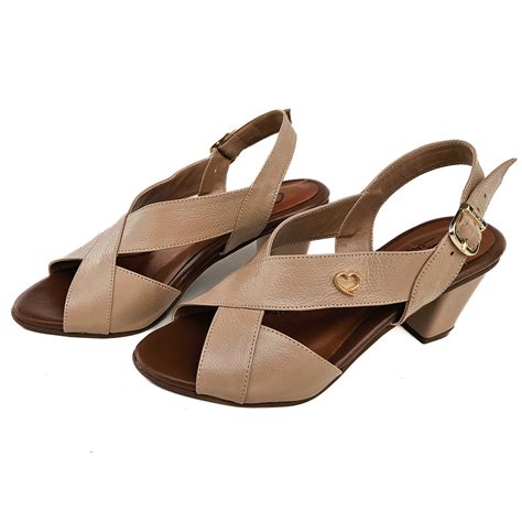 Sandália Couro Lovely Nude Versátil e Confortável Amo Calçados Amo Calçados Calçados