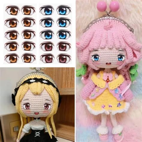 DE PUCES D OEIL Autocollants yeux de dessin animé Anime Figurine Poupée