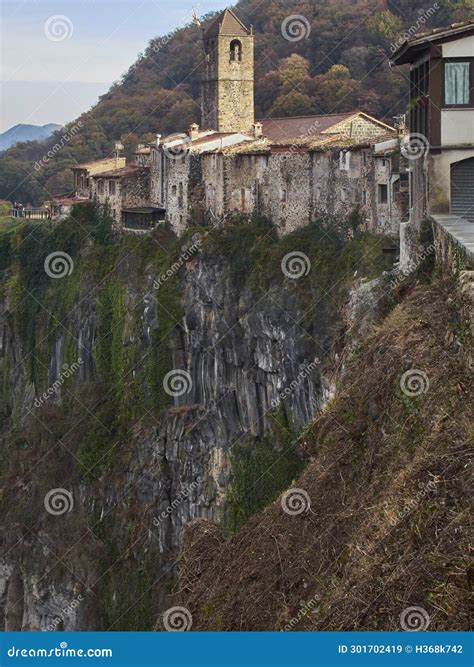 Picturesque Medieval Village in Catalunya. Castellfolit De La Roca