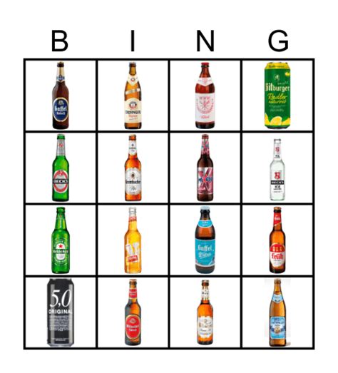 Bier Bingo Card