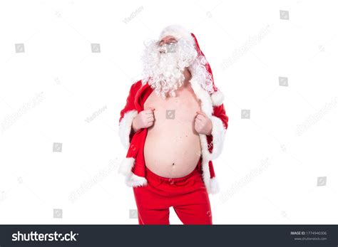 Naked Funny Santa Claus White Background Stock Photo Shutterstock