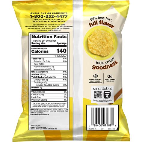 Lays Potato Chips Nutrition Facts