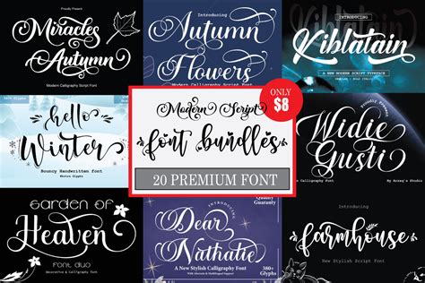 Modern Script Font Bundles Bundle Creative Fabrica