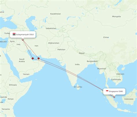 Flights From Sulaimaniyah To Singapore Isu To Sin Flight Routes