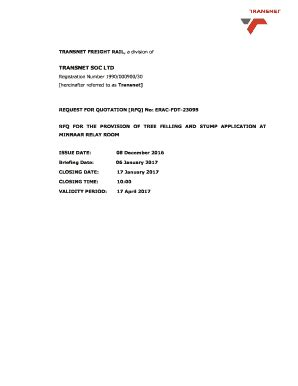 Fillable Online Transnetfreightrail Co New Rfq Template Vegetation