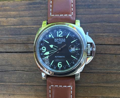 PARNIS MARINA MILITARE 44mm GMT Pilots Watch Automatic Men S Watch PAM