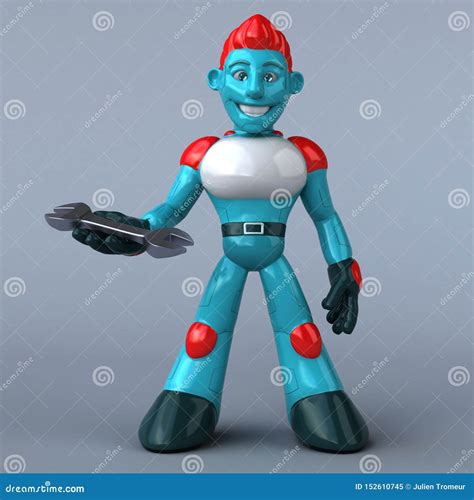 Red Robot 3d Illustration Stock Illustration Illustration Of Work