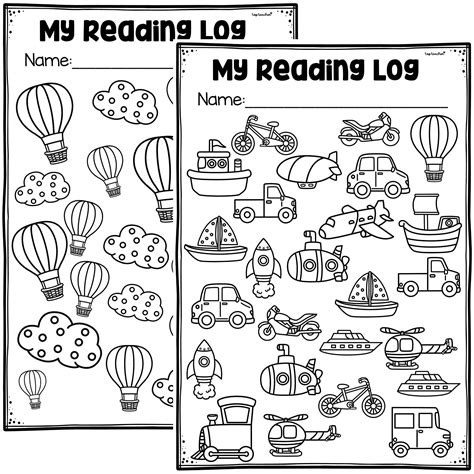 Reading Log Colouring Pages Top Teacher