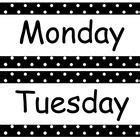 Days Of The Week Number Shape And Letter Signs Polka Dot Number And