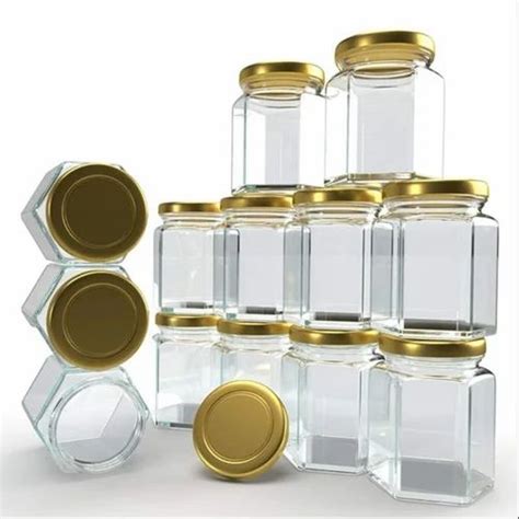 250ml Hexagonal Glass Jar At Rs 13 Piece Glass Storage Jar In