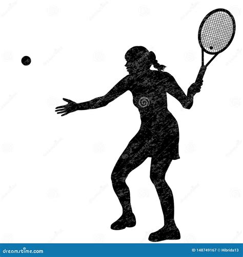 Playing Silhouette Tennis Woman Stock Illustrations 164 Playing