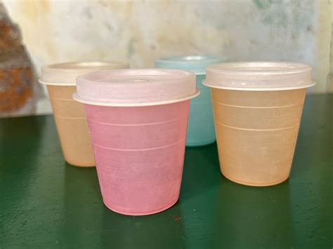 Set Of Pastel Tupperware Oz Midgets With Lids Pastel Etsy