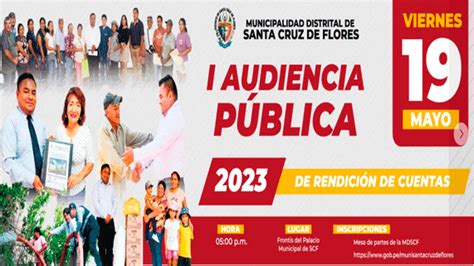 I Audiencia Pública De Rendición De Cuentas Del Año Fiscal 2023 Noticias Municipalidad