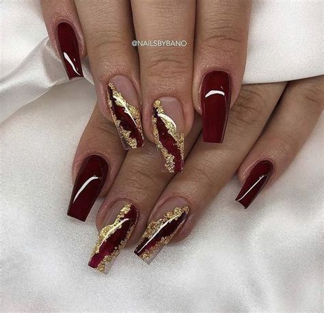 Pin by latrice on Nail art | Burgundy acrylic nails, Maroon acrylic ...