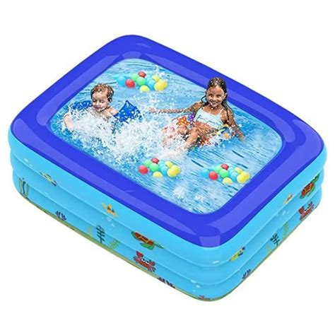 Piscine gonflable rectangulaire pour enfant 1 3 m en PVC Écologique Sûr