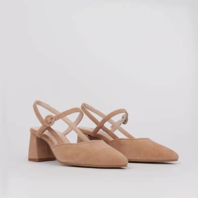 Zapatos ante nude tacón cómodo LORENA Colección LT