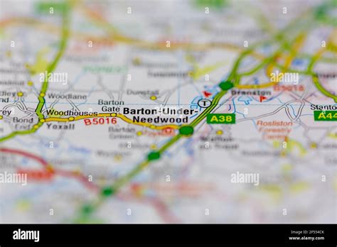 Barton Under Needwood Shown on a Geography map or road map Stock Photo - Alamy