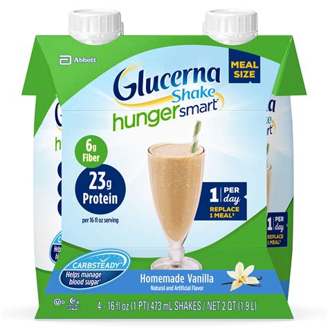 Glucerna Hunger Smart Diabetes Nutritional Shake Vanilla 16 Oz 4 Ct