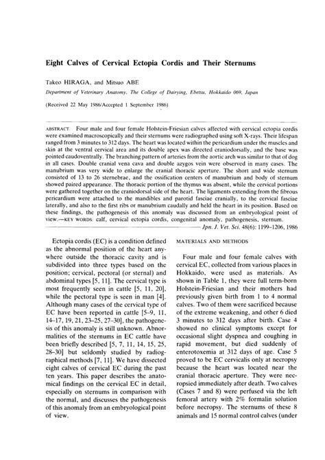 (PDF) Eight calves of cervical ectopia cordis and their sternum