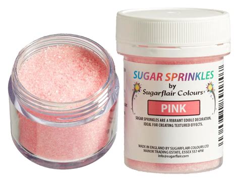 Sugarflair Pink Edible Glitter Sugar Sprinkles 40g Cake Decorating