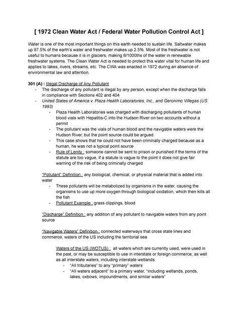 ENEC 350 CWA And CAA ENEC 350 Clean Water Act And Clean Air Act