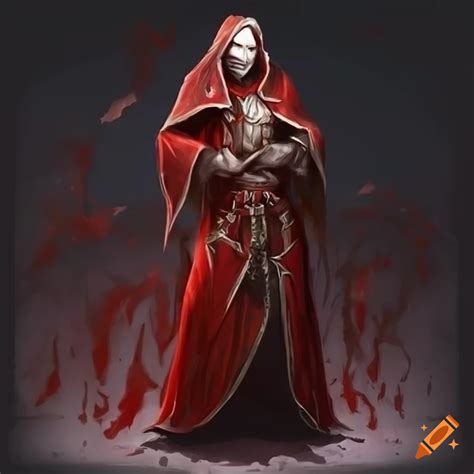 Illustration Of A Blood Mage In A Red Robe