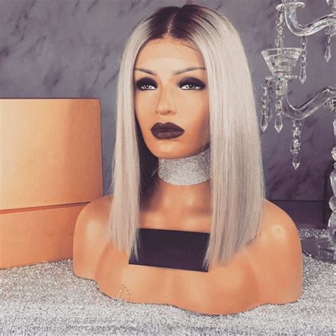 EEWIGS Ash Blonde Lace Front Wig With Dark Roots Vicedeal