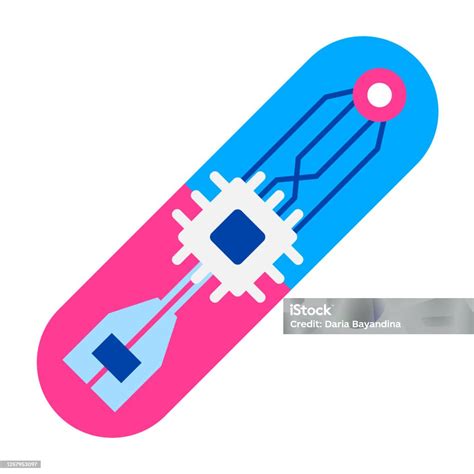 Microchip For Internal Use Chip Capsule Isolated Illustration Chip