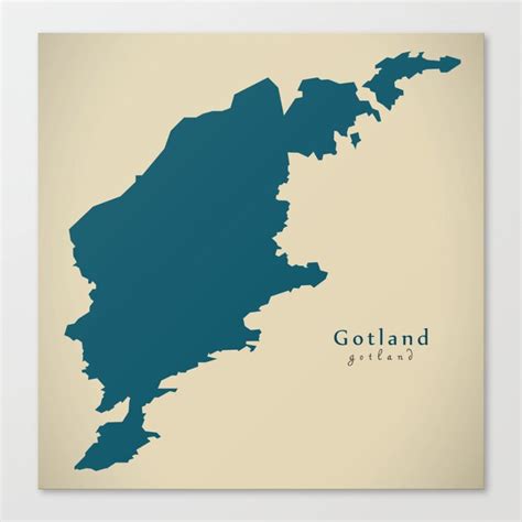 Modern Map - Gotland region map Sweden SE Canvas Print by Ingo Menhard ...