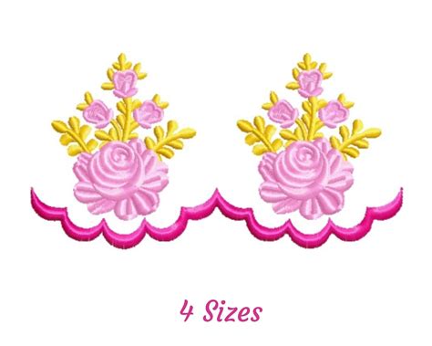 Flower Border Embroidery Design Border And Corner Machine Embroidery