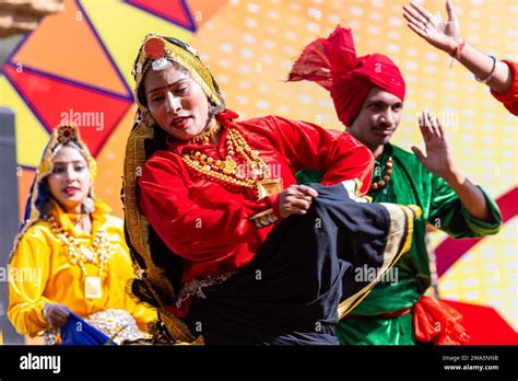 Group Of Beautiful Female Artists From Haryana While Performing The