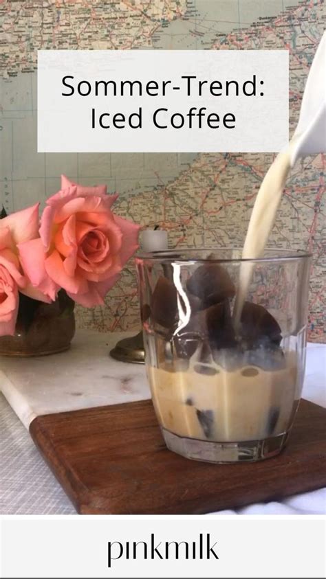 Sommer Trend Iced Coffee mit Kaffee Eiswürfeln Leckere