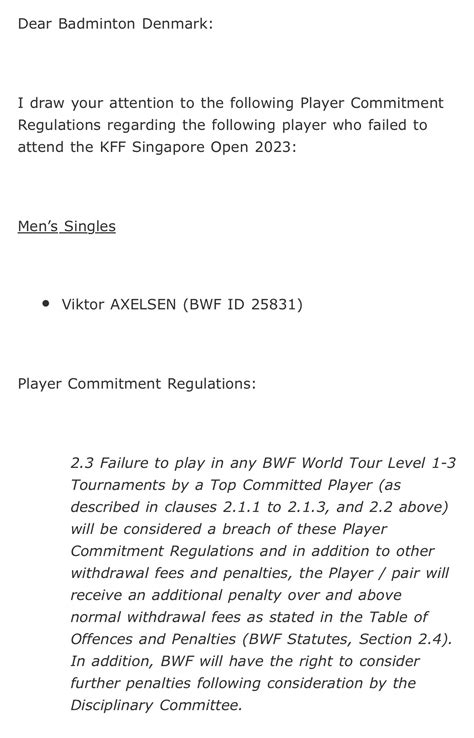 Viktor Axelsen on Twitter: "@bwfmedia wants to fine me 5k dollars for