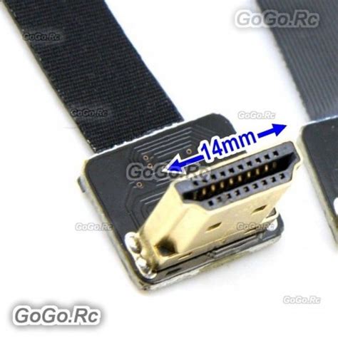 2x Fpv Dual Up Angled 90 Degree Hdmi Type A Male To Male Hdtv Flat