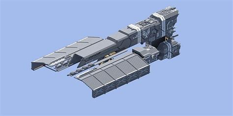 Halo Unsc Charon Class Light Frigate Minecraft Map