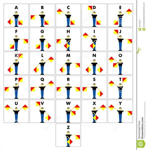 Semaphore Flag Signals Alphabet Umpan