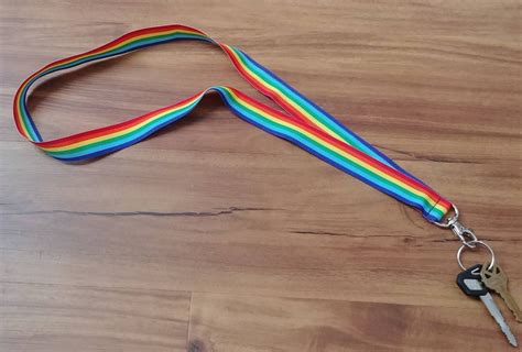 Rainbow Pride Lanyard Lgbtq Flag Ribbon Lanyard Gay Pride Id Etsy