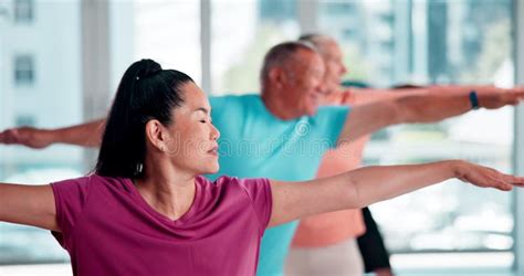 Fitness Stretching And Senior Asian Woman For Exercise Training And