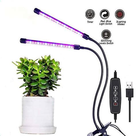 Ультрафиолетовая лампа для растений 2 лампы 20w - USB таймер с ...