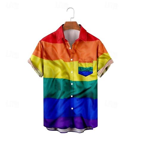 Lgbt Lgbtq Rainbow Flag Blouse Shirt Rainbow Graphic For Mens Adults