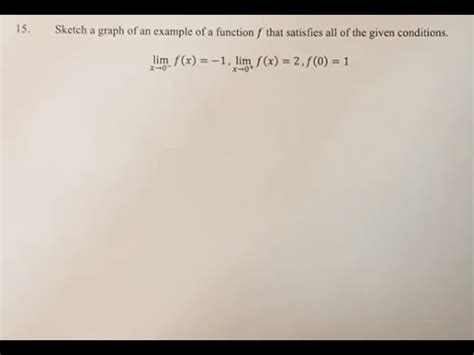 15 Sketch A Graph Of An Example Of A Function F That Satisfies All Of