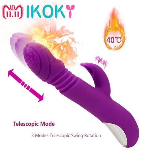 Ikoky Telescopic Heating Rod Av Stick Thrusting Rabbit Vibrator Sex